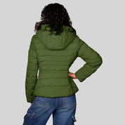 Chamarra larga capitonada para mujer con capucha desmontable Slim Fit | Greenlander - Greenlander