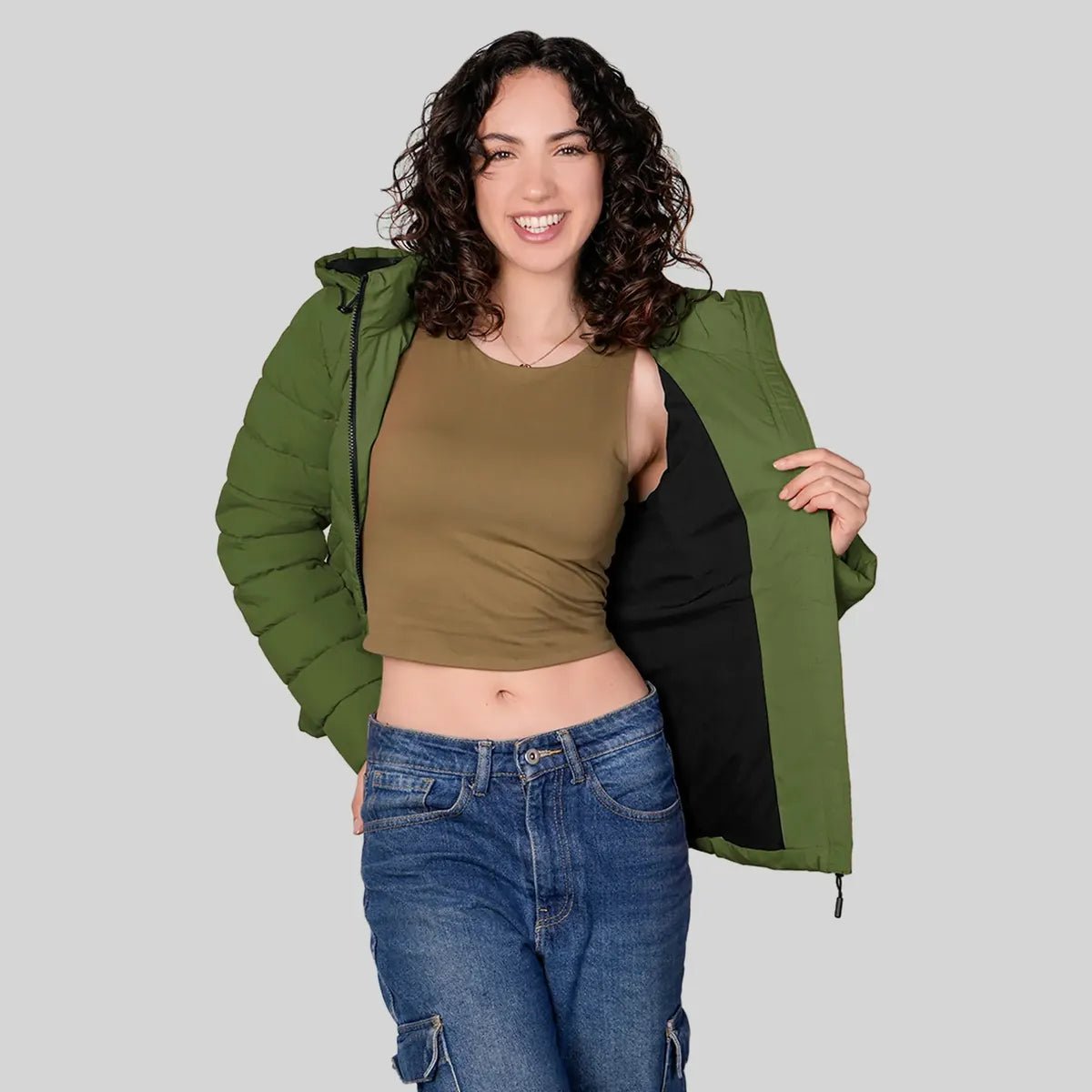 Chamarra larga capitonada para mujer con capucha desmontable Slim Fit | Greenlander - Greenlander