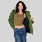 Chamarra larga capitonada para mujer con capucha desmontable Slim Fit | Greenlander - Greenlander