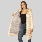 Chamarra larga capitonada para mujer con capucha Greenlander - Greenlander