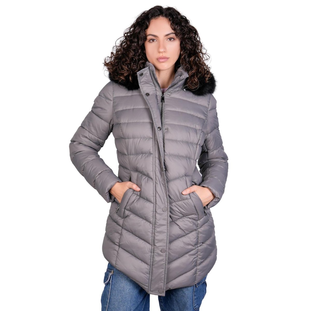 Chamarra larga capitonada para mujer con capucha Greenlander - Greenlander