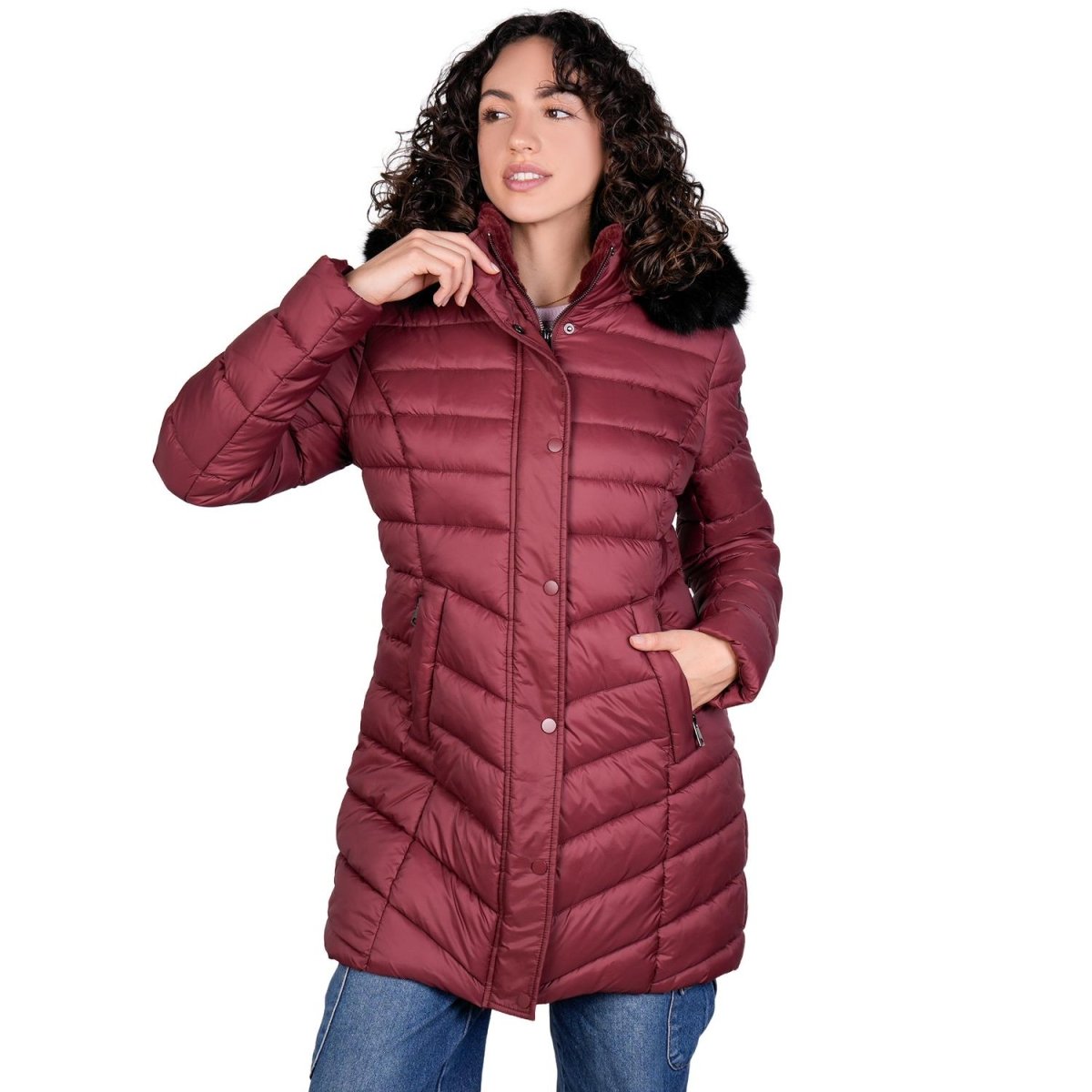 Chamarra larga capitonada para mujer con capucha Greenlander - Greenlander