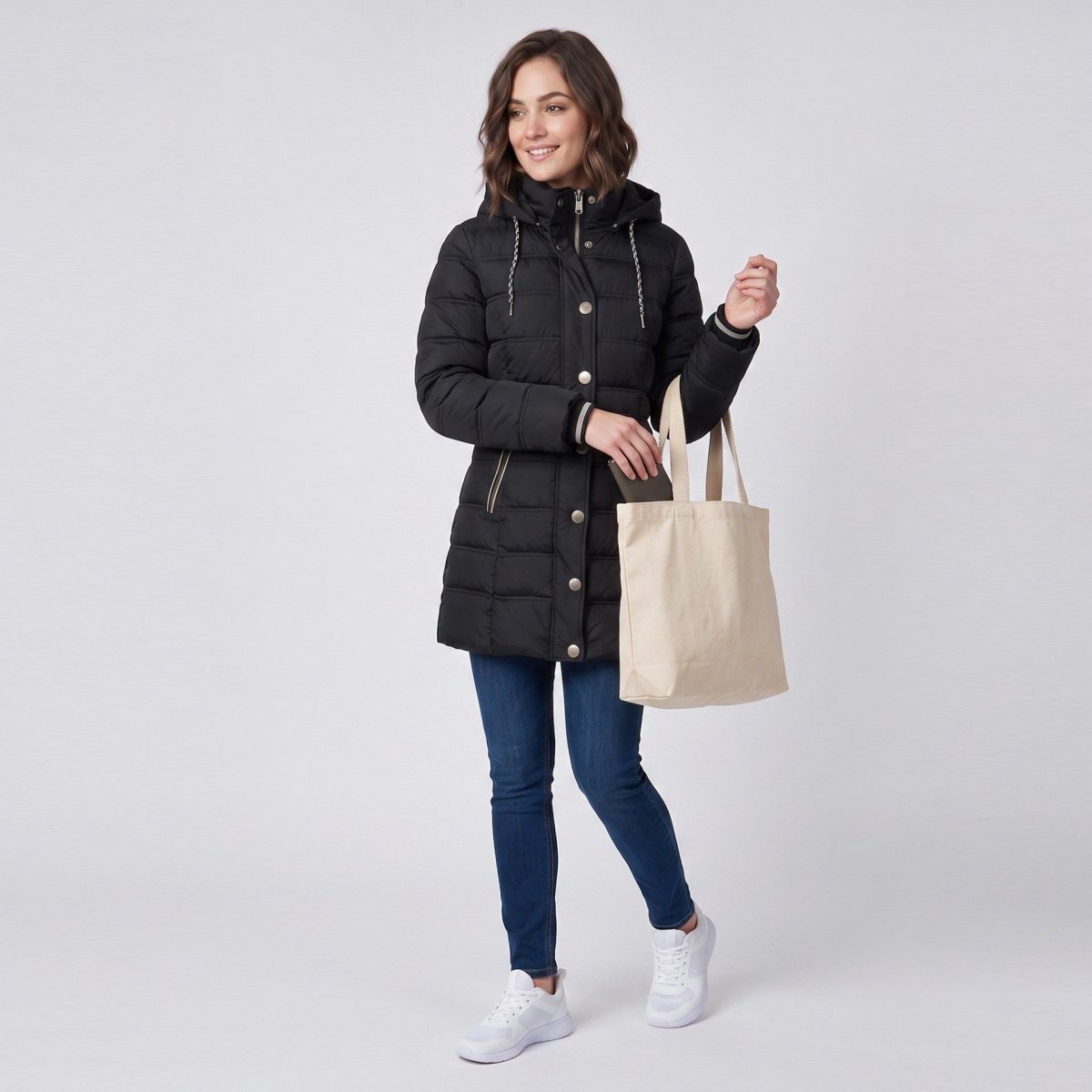 Chamarra Larga Capitonada para Mujer con Gorro Desmontable | Greenlander - Greenlander
