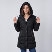 Chamarra Larga Capitonada para Mujer con Gorro Desmontable | Greenlander - Greenlander