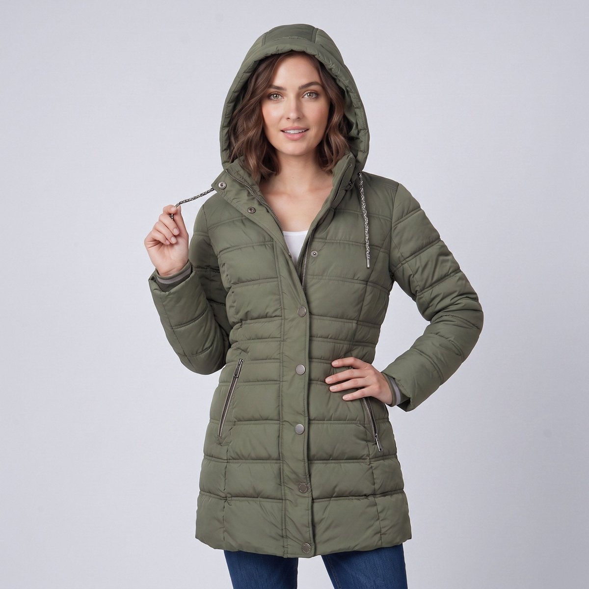 Chamarra Larga Capitonada para Mujer con Gorro Desmontable | Greenlander - Greenlander
