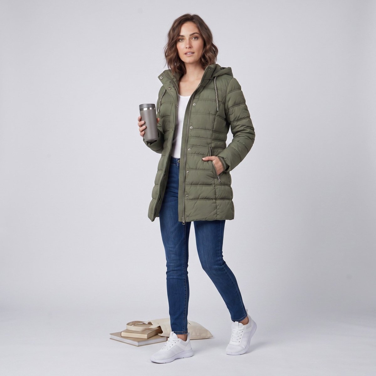 Chamarra Larga Capitonada para Mujer con Gorro Desmontable | Greenlander - Greenlander