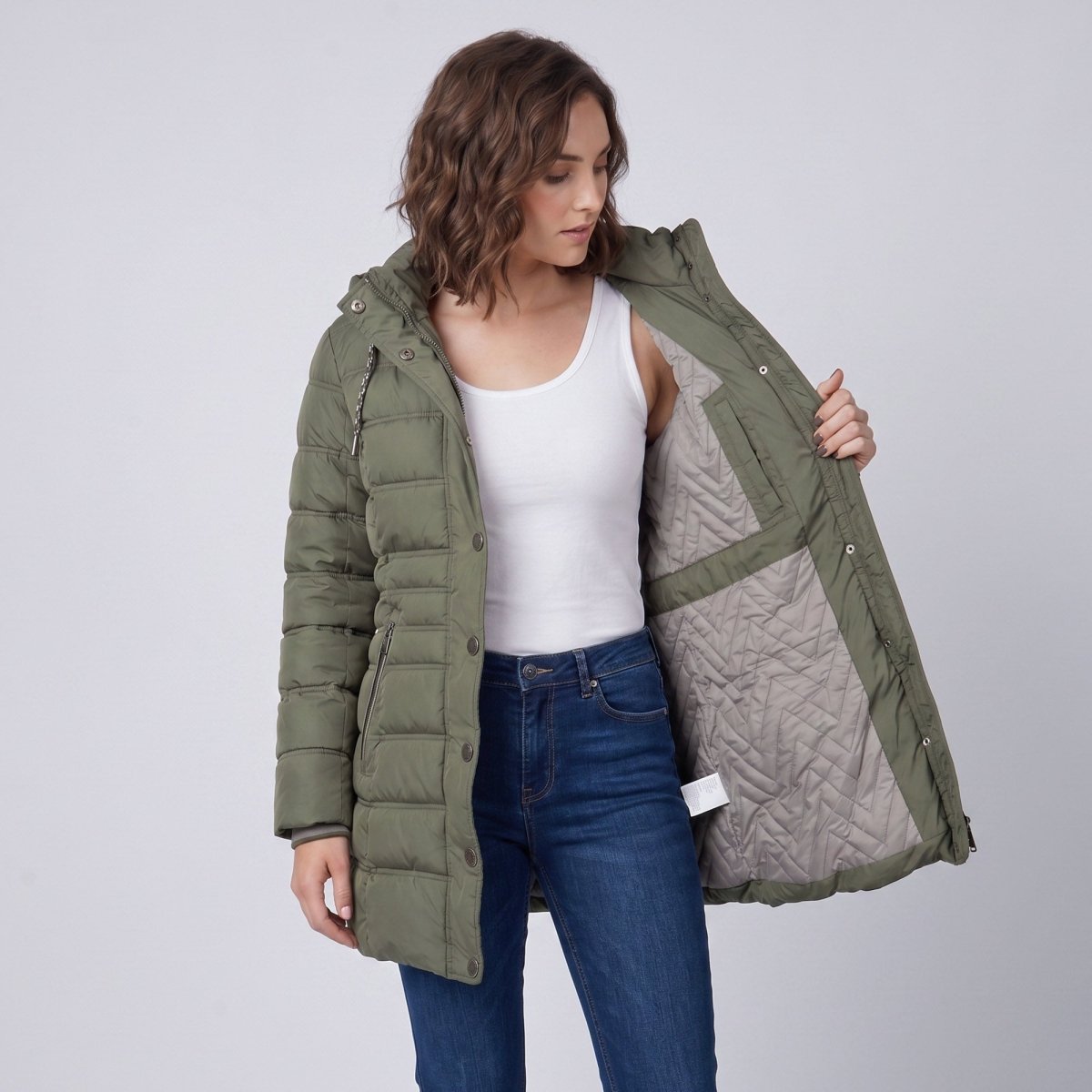 Chamarra Larga Capitonada para Mujer con Gorro Desmontable | Greenlander - Greenlander