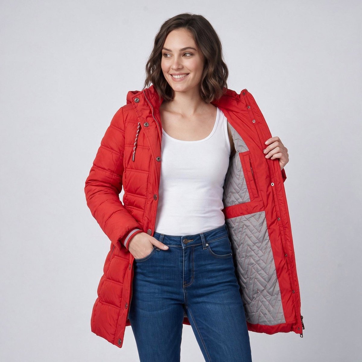 Chamarra Larga Capitonada para Mujer con Gorro Desmontable | Greenlander - Greenlander