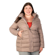 Chamarra larga capitonada plus size para mujer con bolsos al costado Greenlander - Greenlander