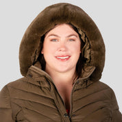 Chamarra larga capitonada plus size para mujer con bolsos al costado Greenlander - Greenlander