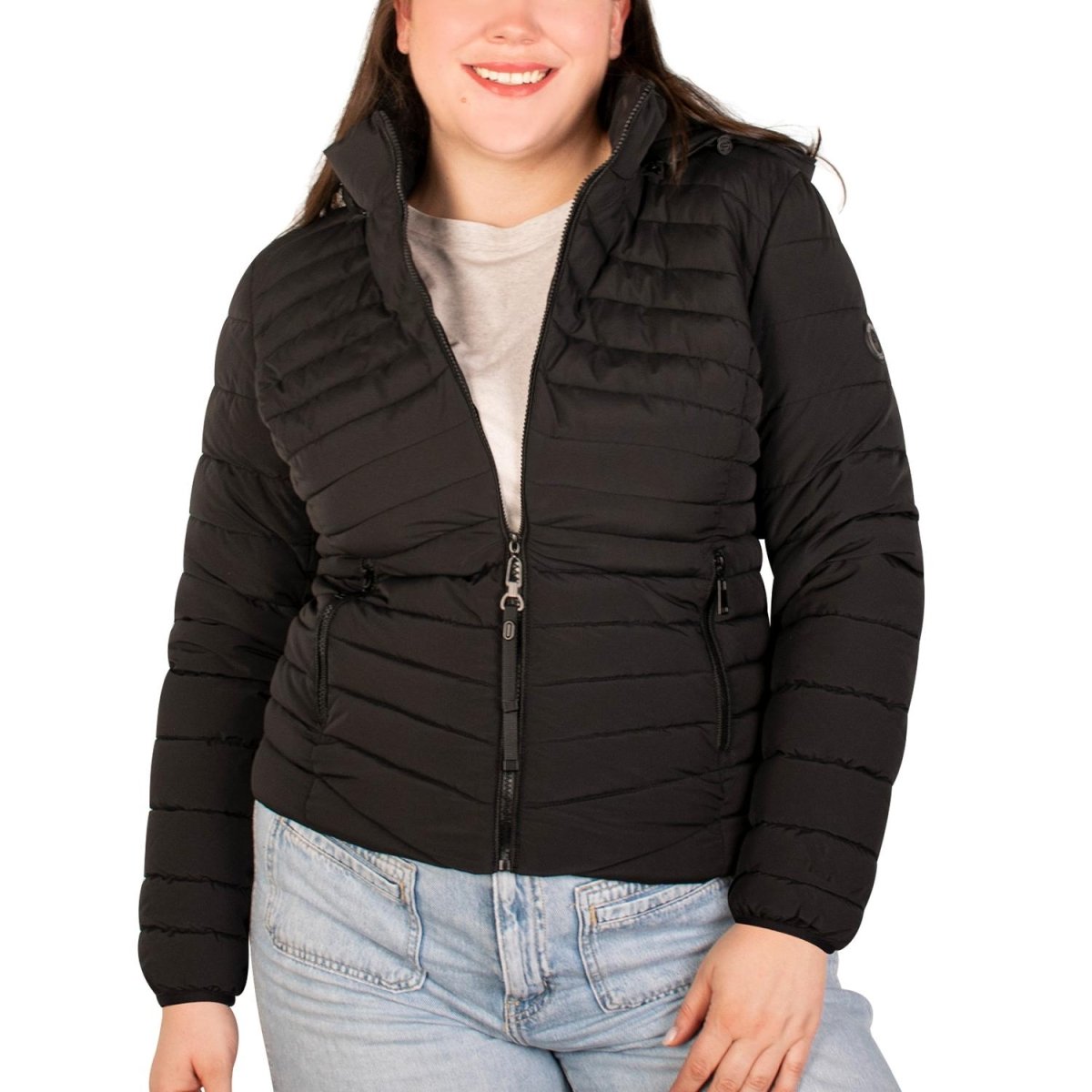 Chamarra larga capitonada plus size para mujer con capucha desmontable Greenlander - Greenlander