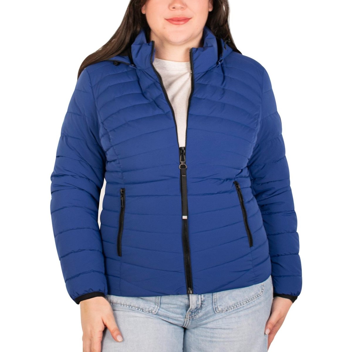 Chamarra larga capitonada plus size para mujer con capucha desmontable Greenlander - Greenlander