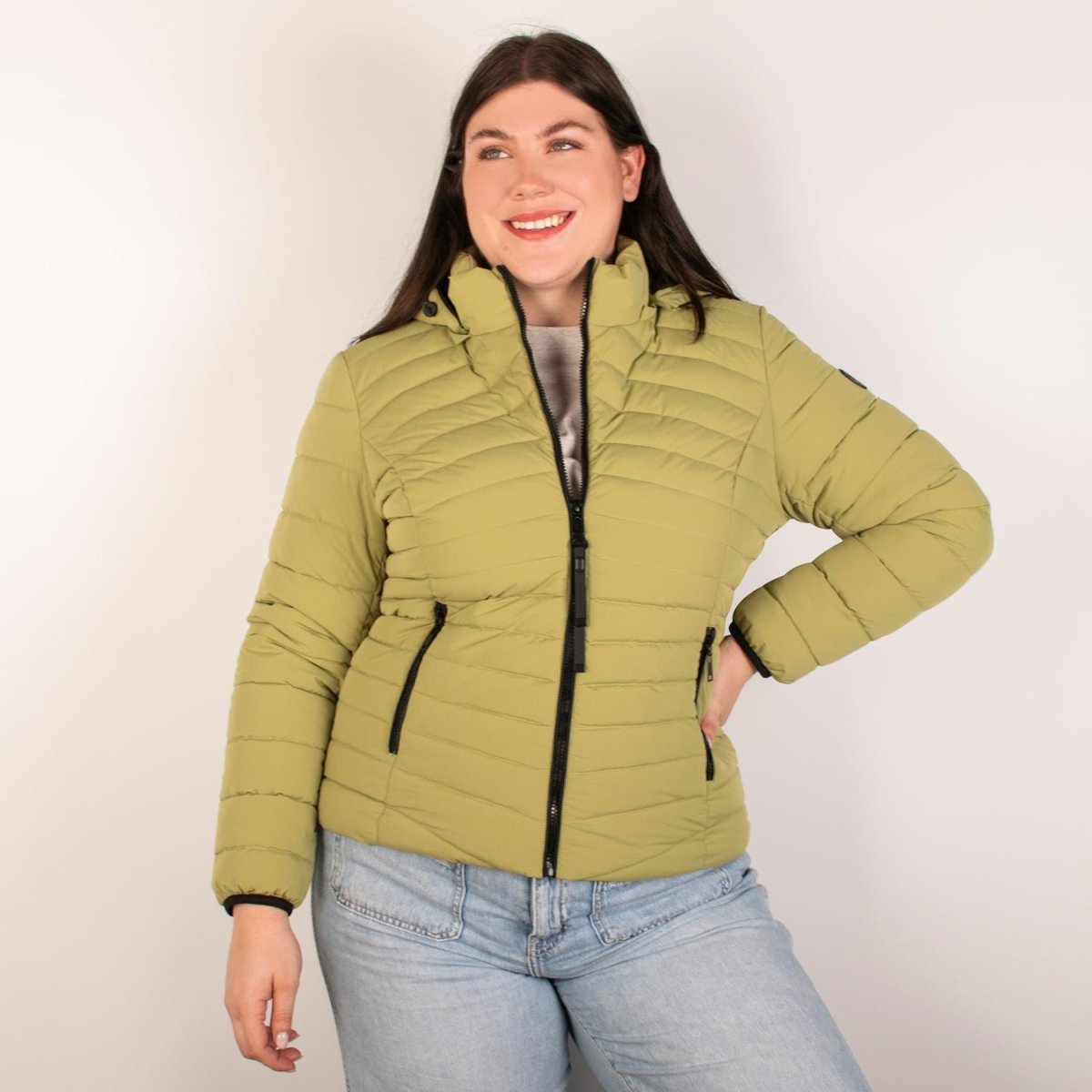 Chamarra larga capitonada plus size para mujer con capucha desmontable Greenlander - Greenlander