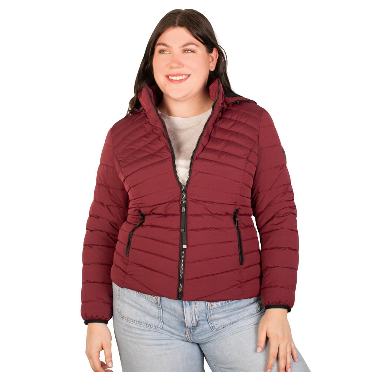 Chamarra larga capitonada plus size para mujer con capucha desmontable Greenlander - Greenlander