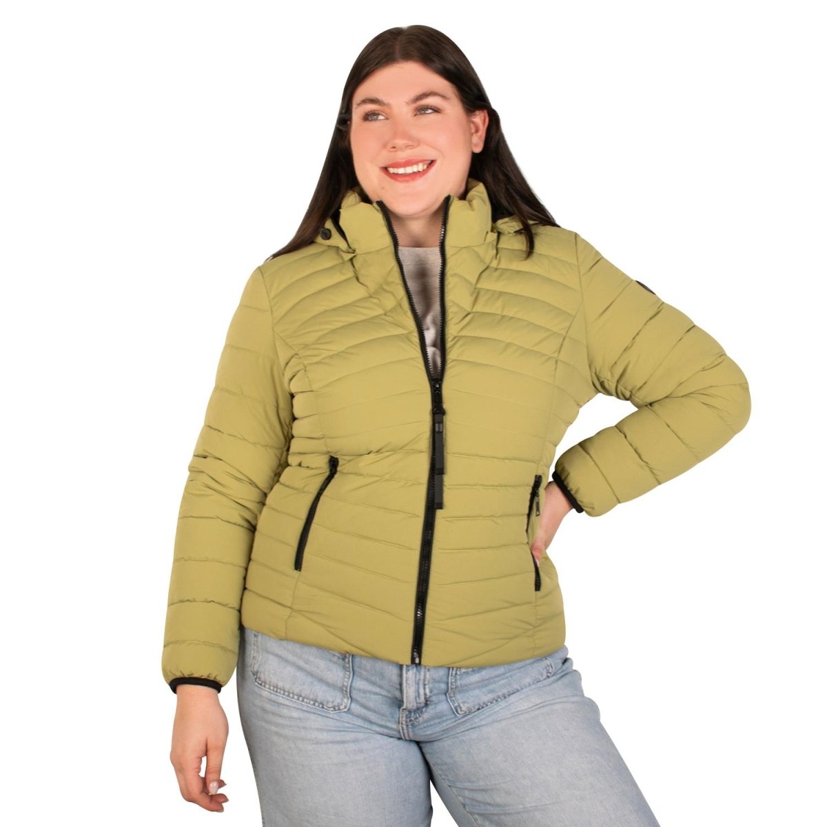 Chamarra larga capitonada plus size para mujer con capucha desmontable Greenlander - Greenlander