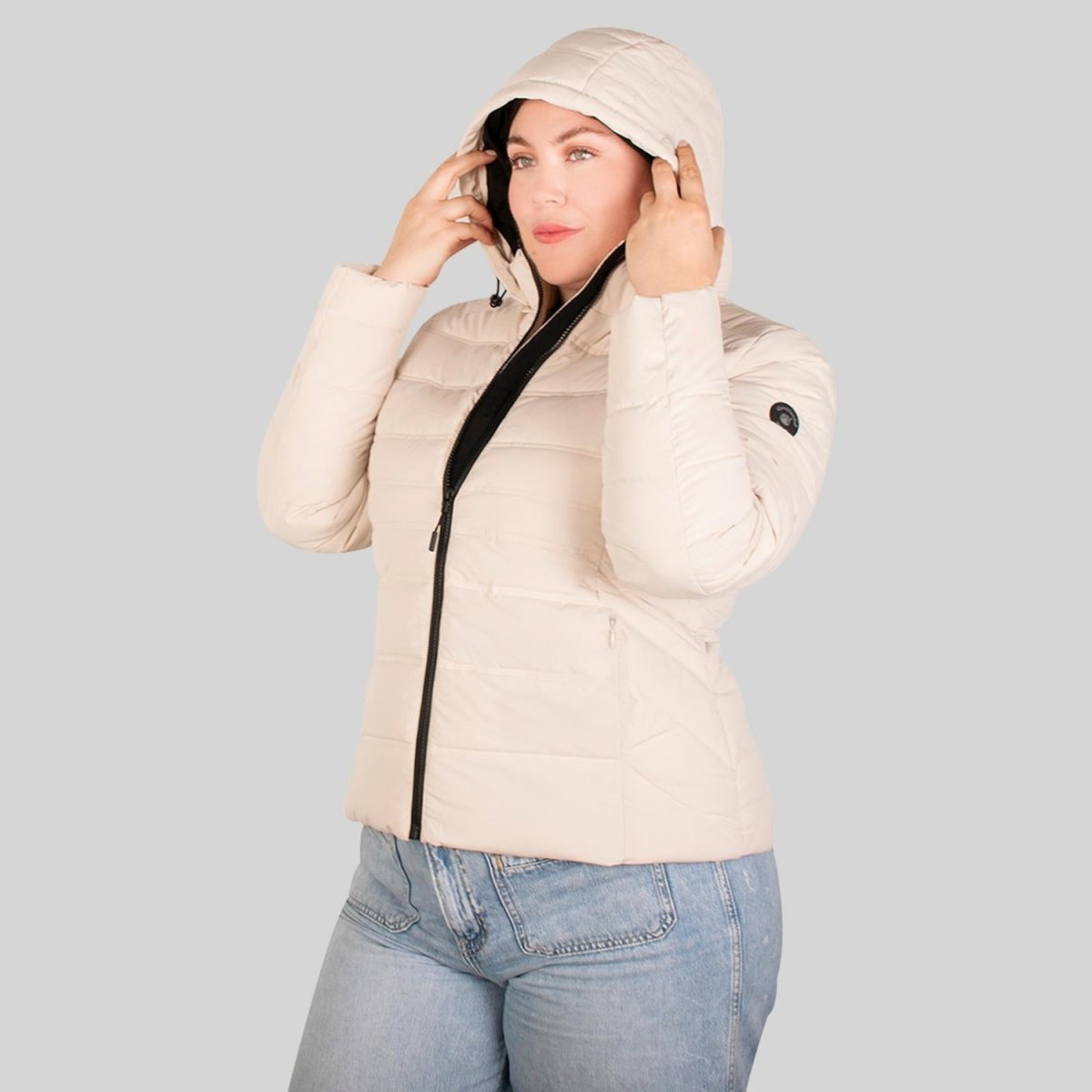 Chamarra larga capitonada plus size para mujer con capucha desmontable Greenlander - Greenlander