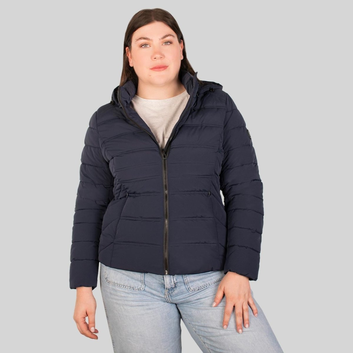 Chamarra larga capitonada plus size para mujer con capucha desmontable Greenlander - Greenlander