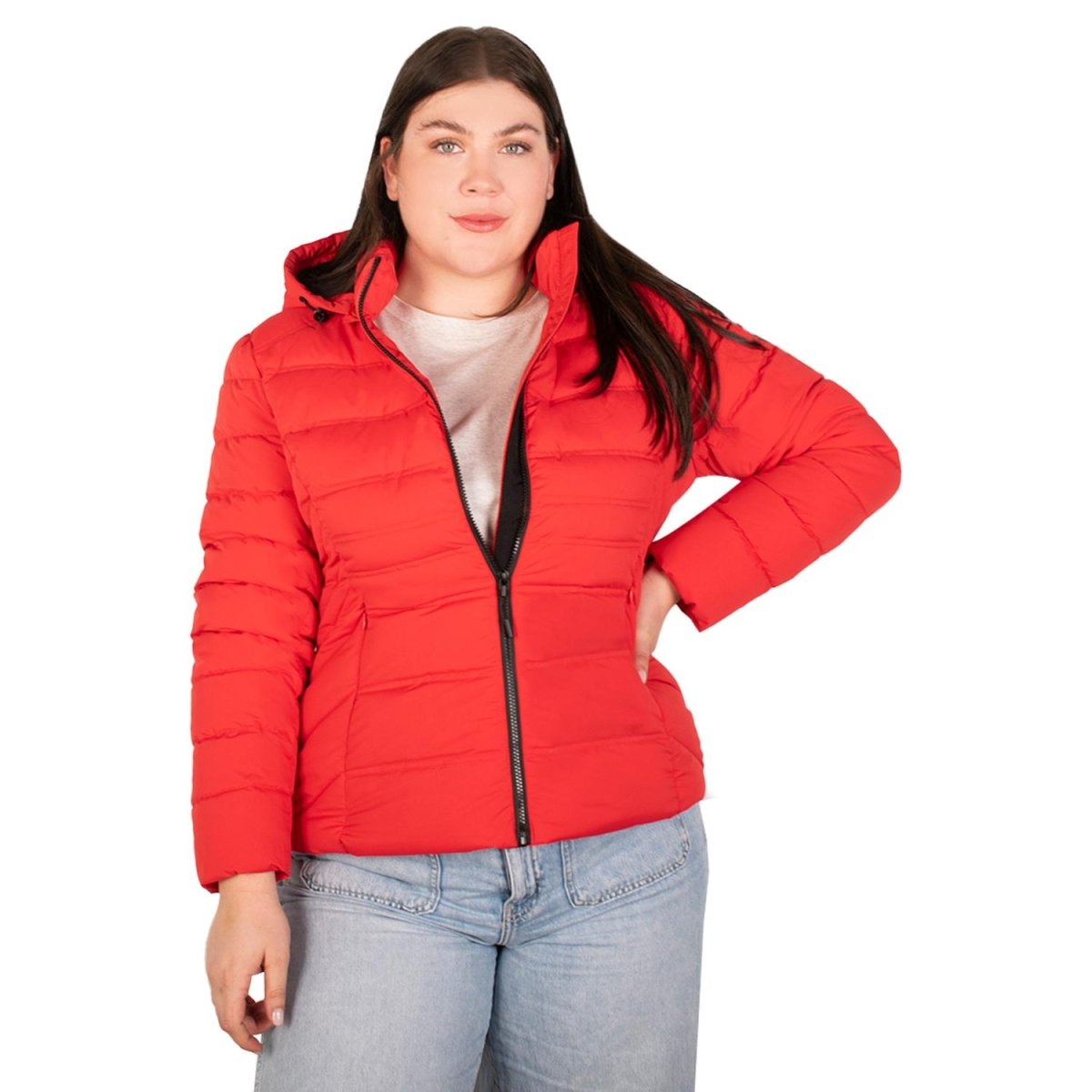 Chamarra larga capitonada plus size para mujer con capucha desmontable Greenlander - Greenlander