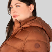 Chamarra larga capitonada plus size para mujer con capucha desmontable Greenlander - Greenlander