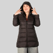 Chamarra larga capitonada plus size para mujer con capucha desmontable Greenlander - Greenlander