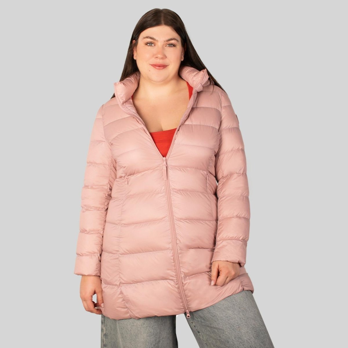 Chamarra larga capitonada plus size para mujer con capucha desmontable Greenlander - Greenlander