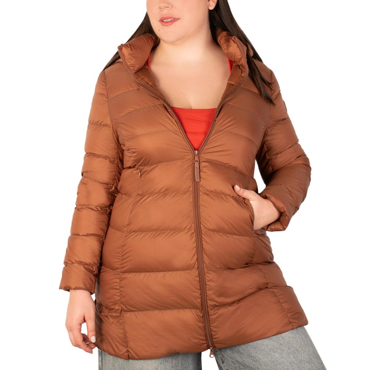 Chamarra larga capitonada plus size para mujer con capucha desmontable Greenlander - Greenlander