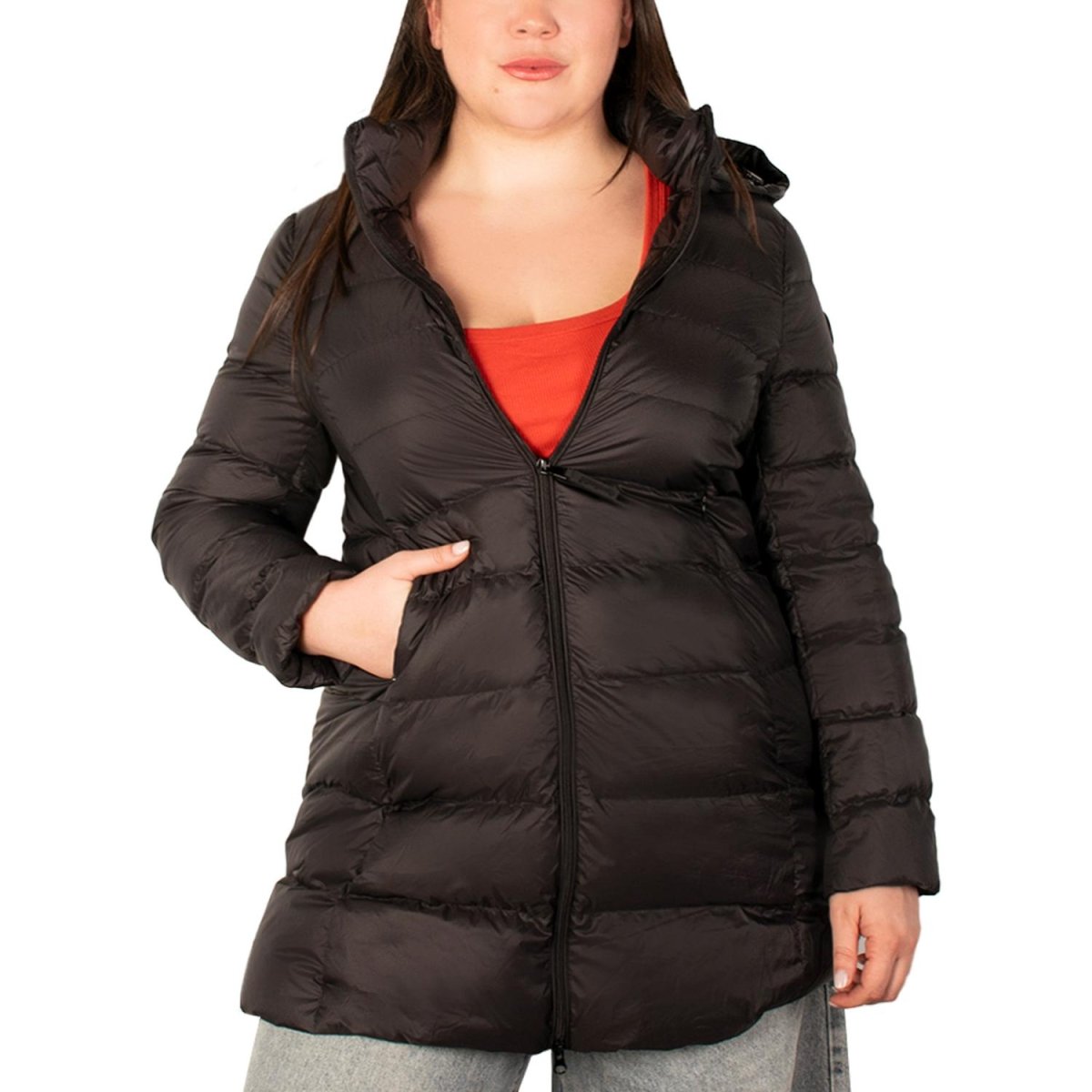 Chamarra larga capitonada plus size para mujer con capucha desmontable Greenlander - Greenlander