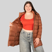 Chamarra larga capitonada plus size para mujer con capucha desmontable Greenlander - Greenlander