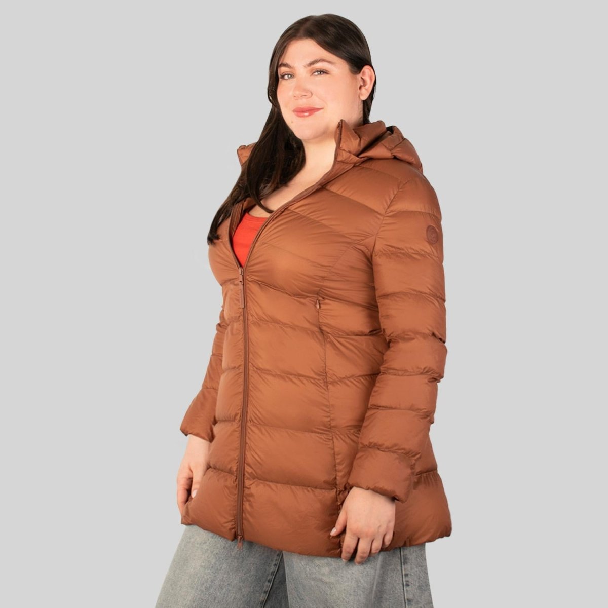 Chamarra larga capitonada plus size para mujer con capucha desmontable Greenlander - Greenlander