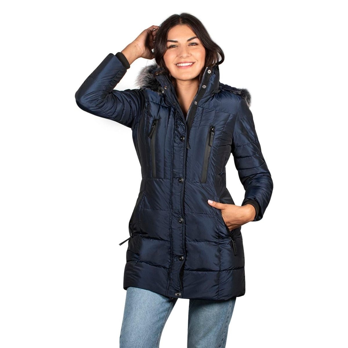 Chamarra Larga Con Peluche Mujer Premium - Greenlander