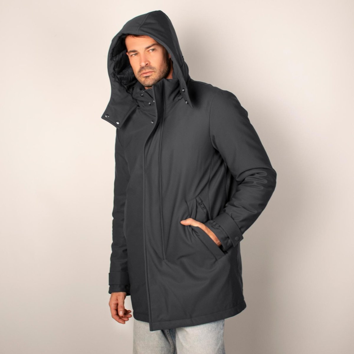 Chamarra larga de poliester para hombre con capucha desmontable Greenlander - Greenlander