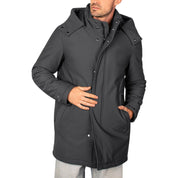 Chamarra larga de poliester para hombre con capucha desmontable Greenlander - Greenlander