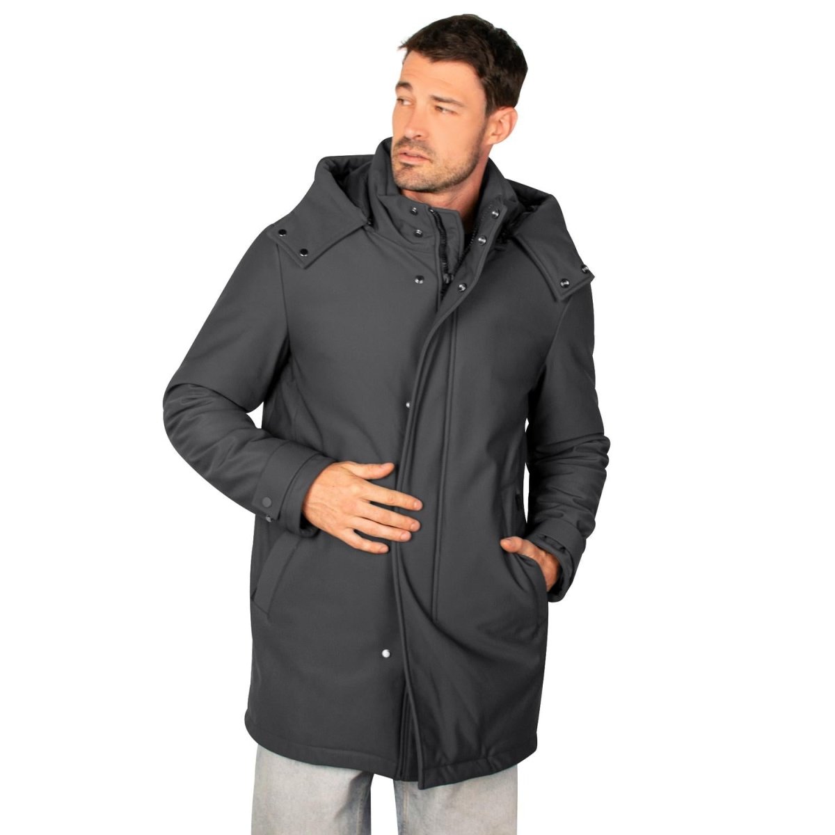 Chamarra larga de poliester para hombre con capucha desmontable Greenlander - Greenlander