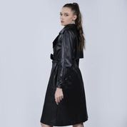 Chamarra larga de vinipiel para mujer con bolsillos Greenlander - Greenlander