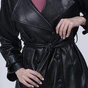 Chamarra larga de vinipiel para mujer con bolsillos Greenlander - Greenlander