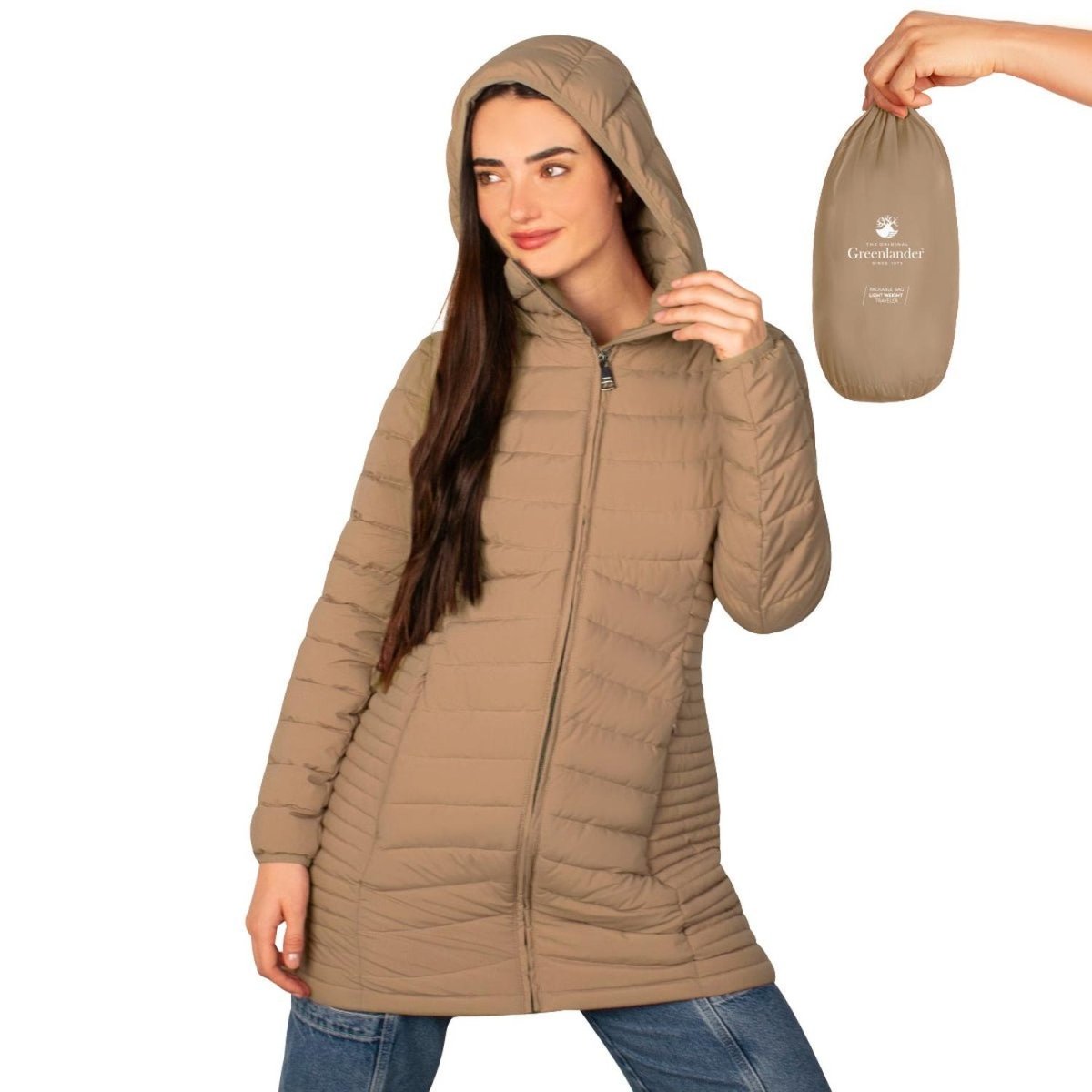Chamarra Larga Mujer Packable Capitonada Greenlander - Greenlander