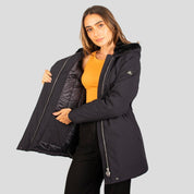 Chamarra larga para Mujer con capucha y bolsas al costado Greenlander - Greenlander