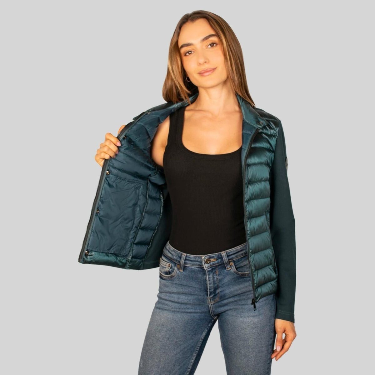 Chamarra Mujer Capitonada Con Tejido De Punto Greenlander Mujer - Greenlander