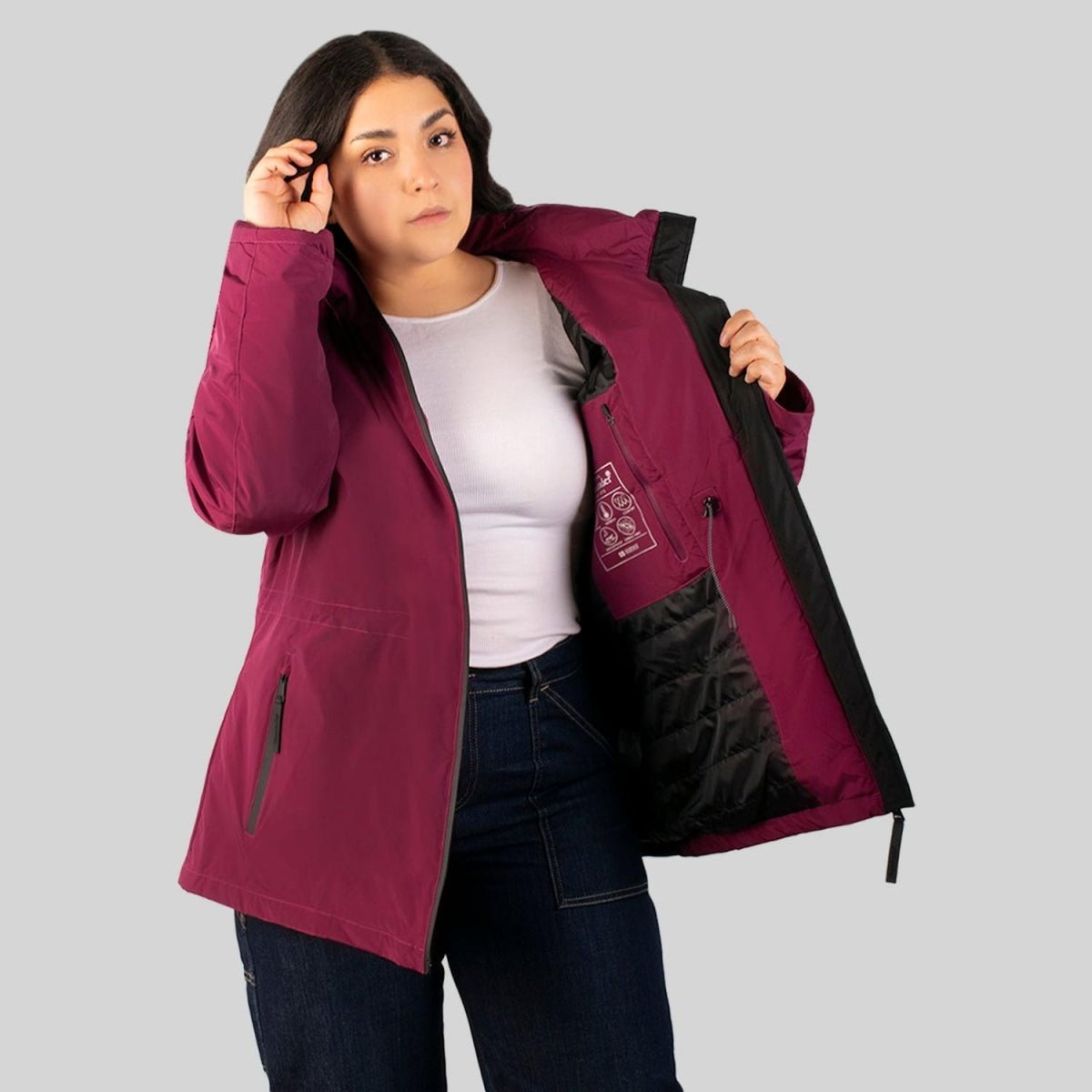 Chamarra Mujer Rompevientos Gorro Tallas Extra Greenlander - Greenlander