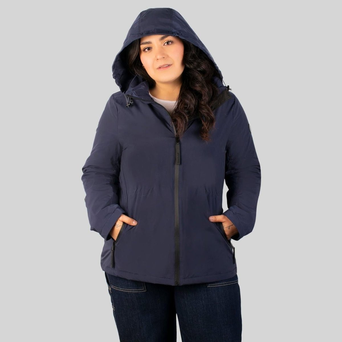 Chamarra Mujer Rompevientos Gorro Tallas Extra Greenlander - Greenlander
