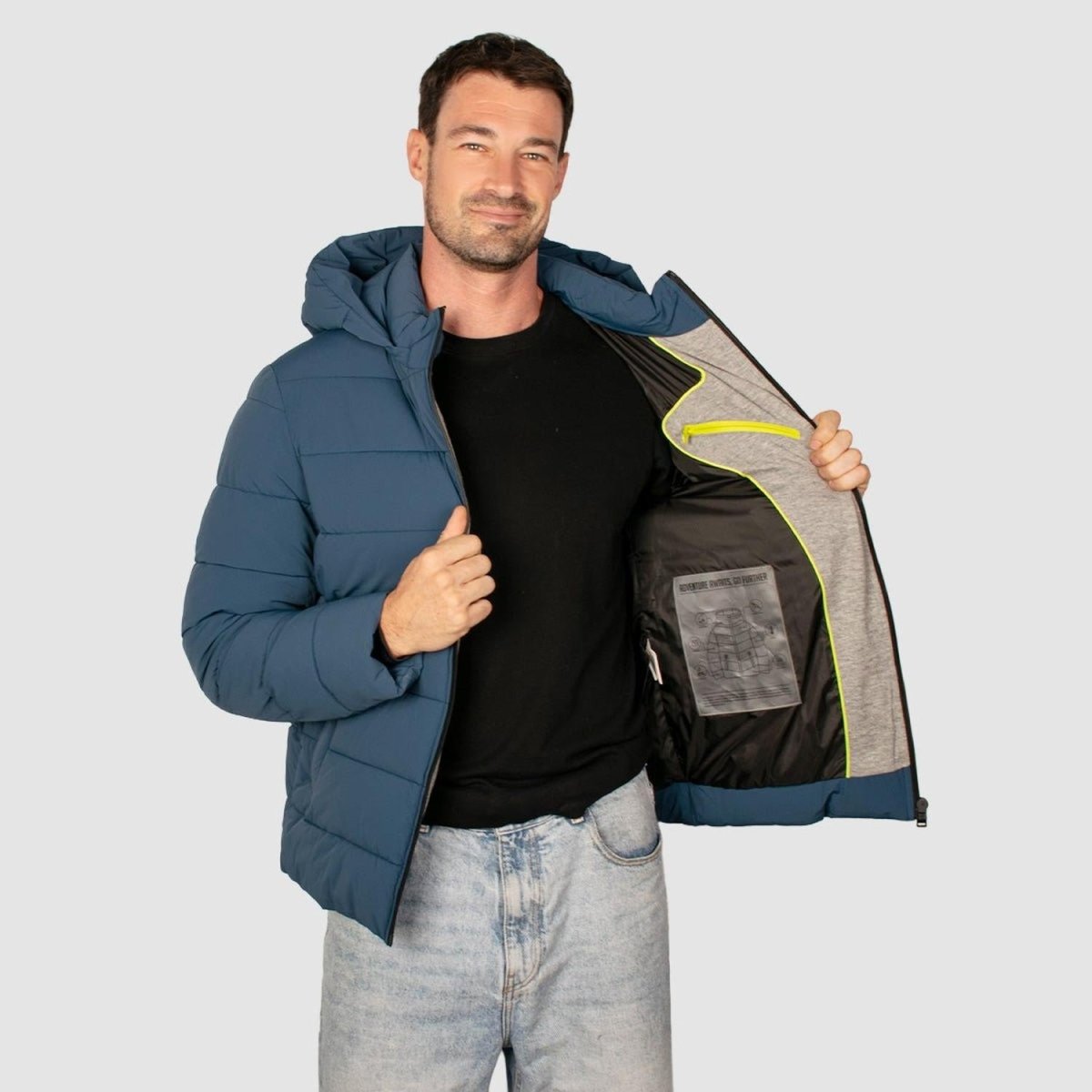 Chamarra Para Hombre Capitonada Con Capucha Desmontable - Greenlander