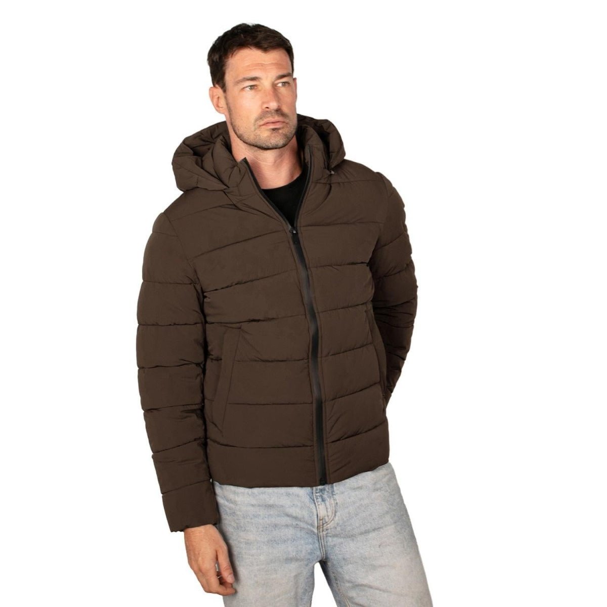 Chamarra Para Hombre Capitonada Con Capucha Desmontable - Greenlander