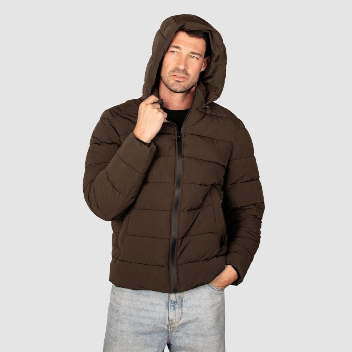 Chamarra Para Hombre Capitonada Con Capucha Desmontable - Greenlander