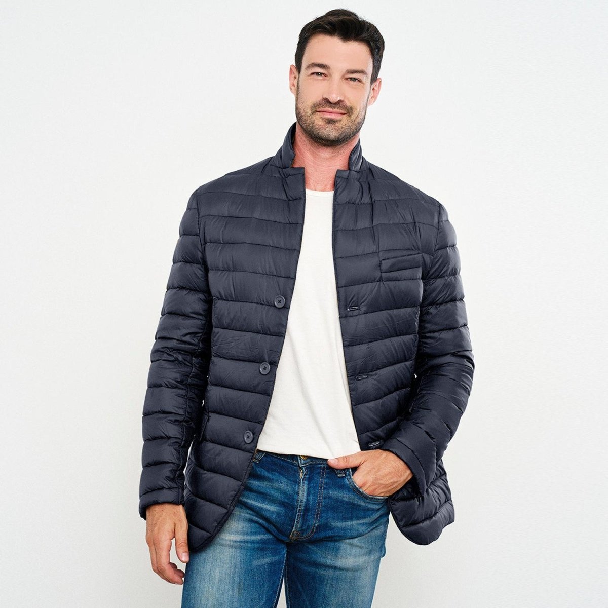 Chamarra Para Hombre Capitonada De Pluma Ligera Tallas Extras - Greenlander