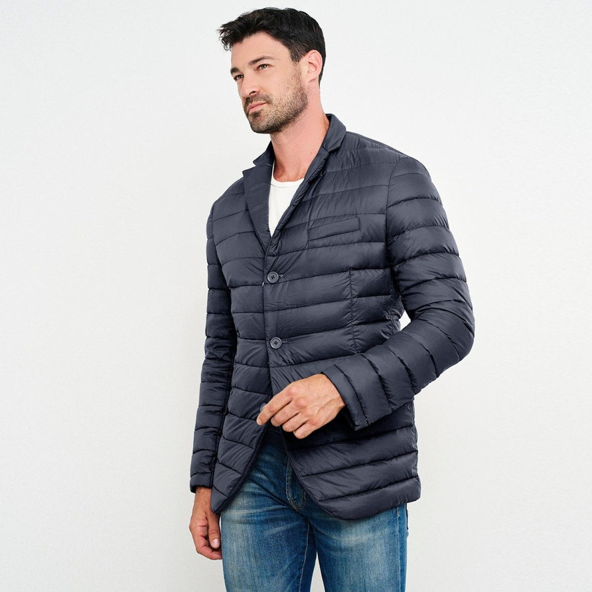 Chamarra Para Hombre Capitonada De Pluma Ligera Tallas Extras - Greenlander