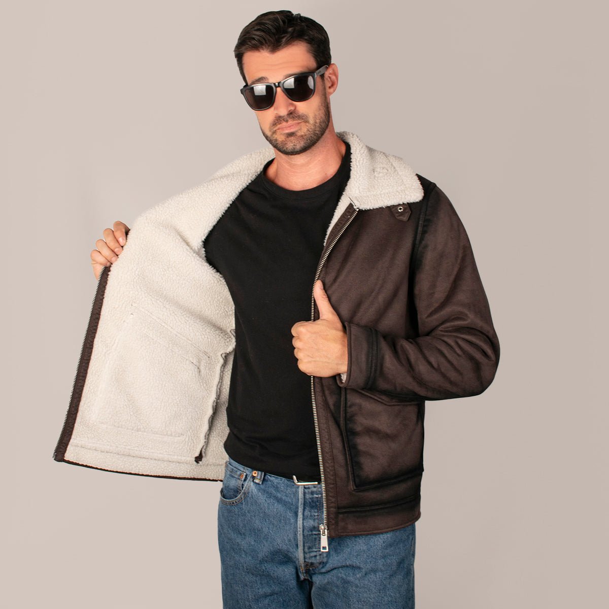 Chamarra Para Hombre De Gamuza Con Forro Sherpa - The Original Greenlander