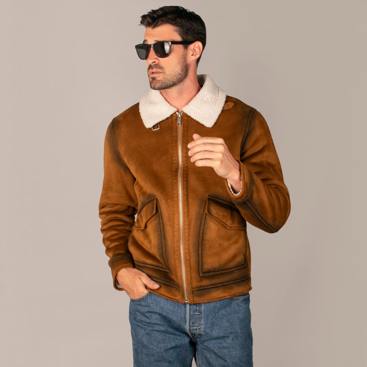 Chamarra Para Hombre De Gamuza Con Forro Sherpa - The Original Greenlander