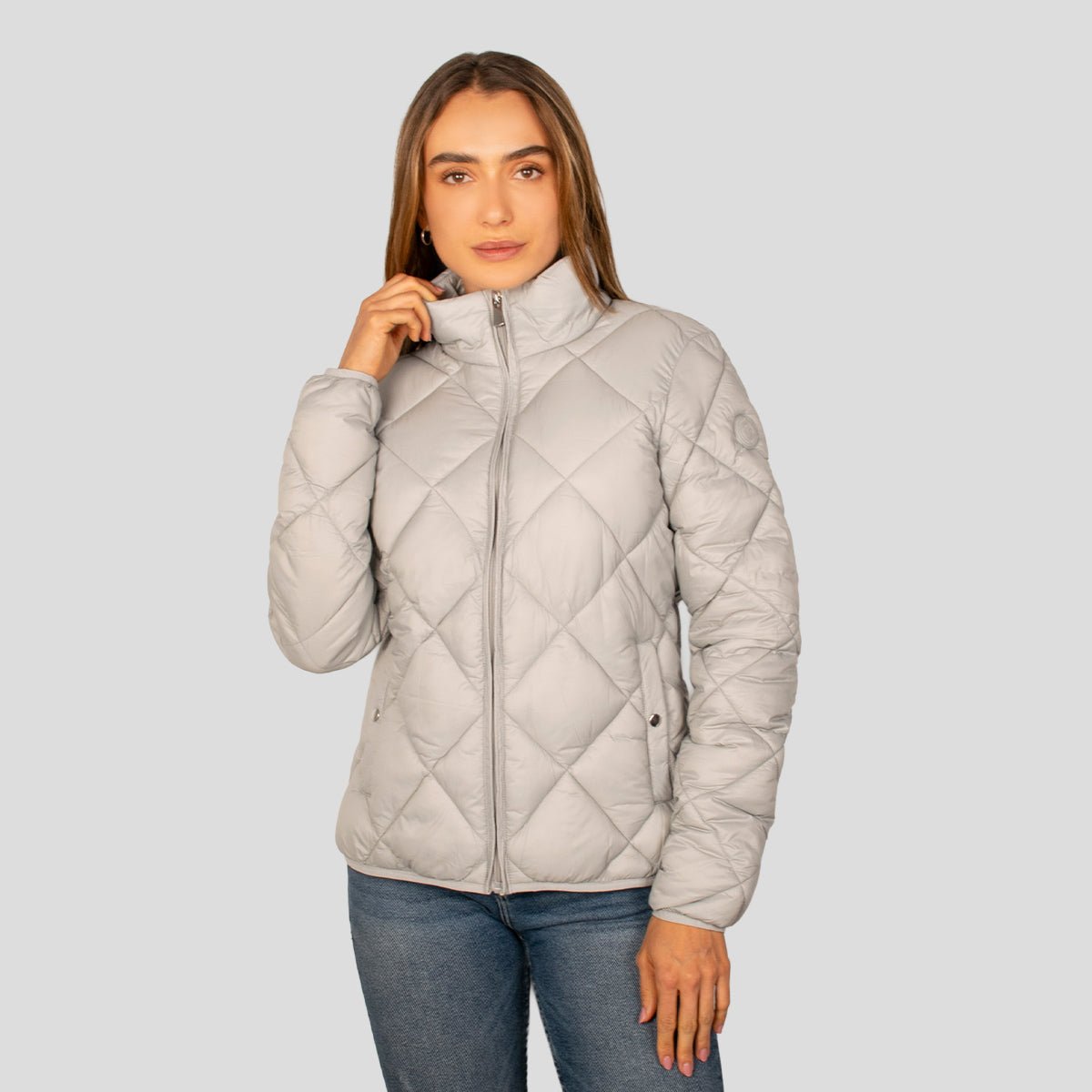 Chamarra Para Mujer Capitonada Con Diseño En Rombos - The Original Greenlander