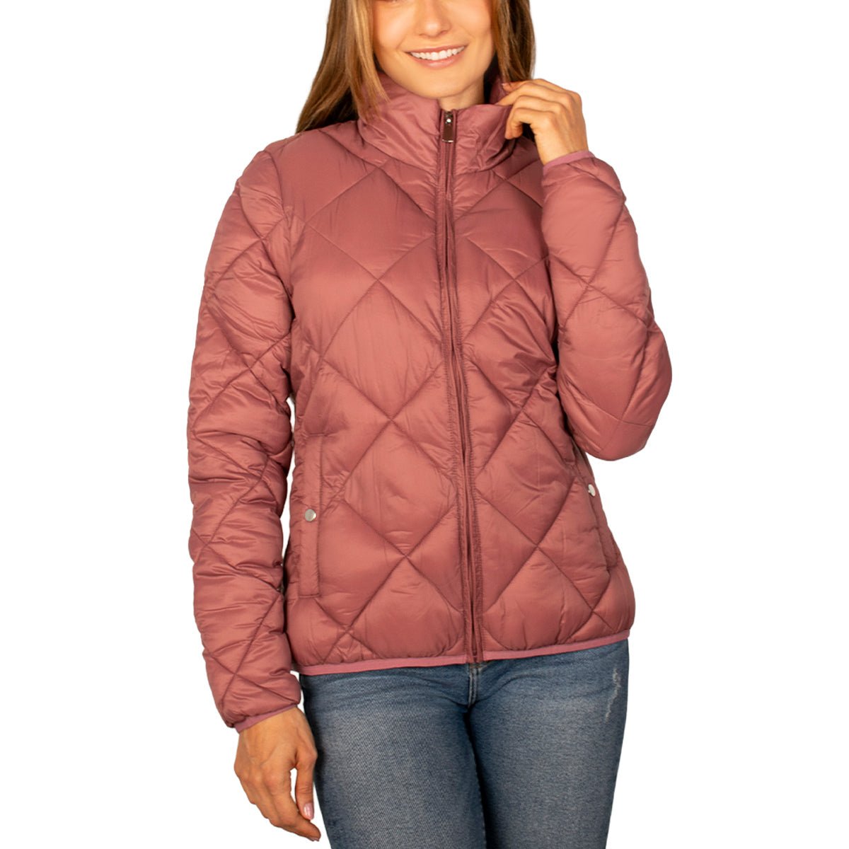Chamarra Para Mujer Capitonada Con Diseño En Rombos - The Original Greenlander