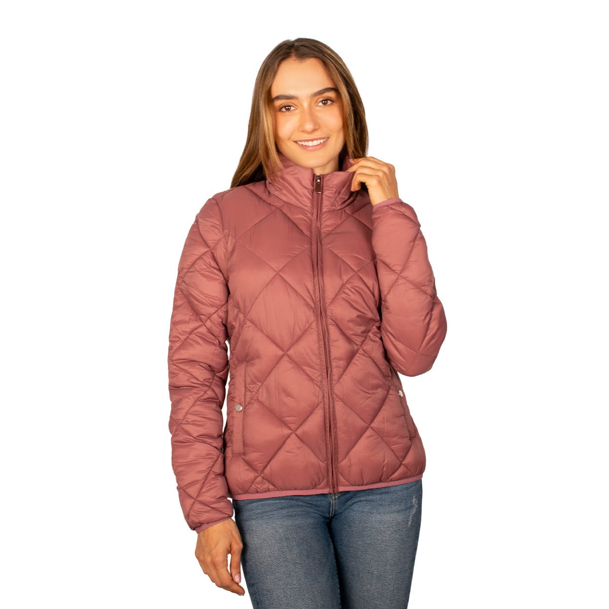 Chamarra Para Mujer Capitonada Con Diseño En Rombos - The Original Greenlander
